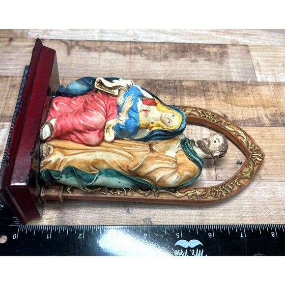 Christmas Holy Family Religious Statue Ornate Arch Frame Collectible Decor - Picture 5 of 6